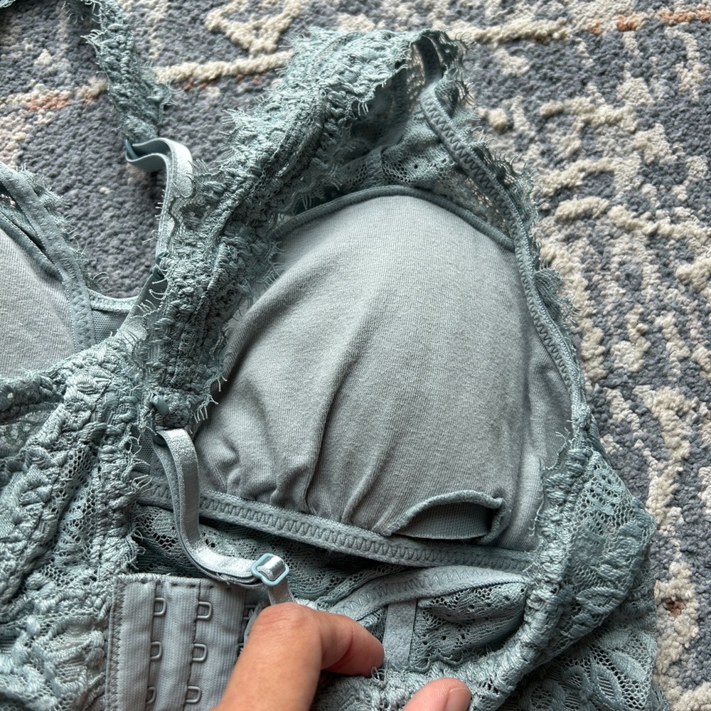 Aerie Lace Bralette Trio - Olive, Light Blue, and Gray Blue - Picture 8 of 10